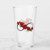 Infinity Symbool met Rode Rozen Glas (Achterkant)