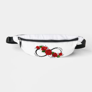 Infinity Symbool met Rode Rozen Heuptasje