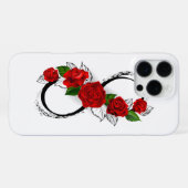 Infinity Symbool met Rode Rozen iPhone Hoesje (Achterkant horizontaal)
