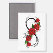 Infinity Symbool met Rode Rozen Magneet (Voorkant / Achterkant)