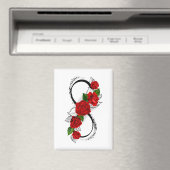Infinity Symbool met Rode Rozen Magneet (Insitu (Vaatwasser))