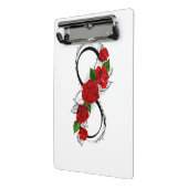 Infinity Symbool met Rode Rozen Mini Klembord (Angled2)