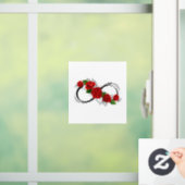 Infinity Symbool met Rode Rozen Raamsticker (Huis)