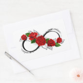 Infinity Symbool met Rode Rozen Rechthoekige Sticker (Envelop)