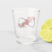 Infinity Symbool met Rode Rozen Shot Glas (Achterkant)
