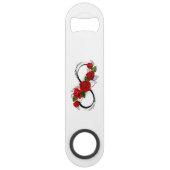 Infinity Symbool met Rode Rozen Speed Flessenopener (Voorkant)