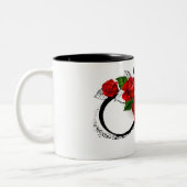 Infinity Symbool met Rode Rozen Tweekleurige Koffiemok (Links)
