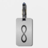 Infinity symbool op Faux-metaal textuur door STayl Bagagelabel (Achterkant verticaal)