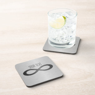 Infinity symbool op Faux-metaal textuur door STayl Bier Onderzetter
