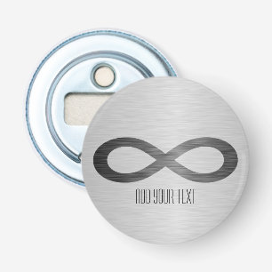 Infinity symbool op Faux-metaal textuur door STayl Button Flesopener