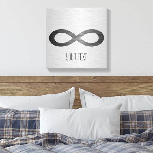 Infinity symbool op Faux-metaal textuur door STayl Canvas Afdruk (Insitu (Slaapkamer))