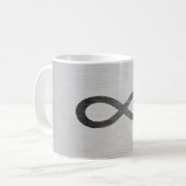 Infinity symbool op Faux-metaal textuur door STayl Koffiemok (Voorkant links)