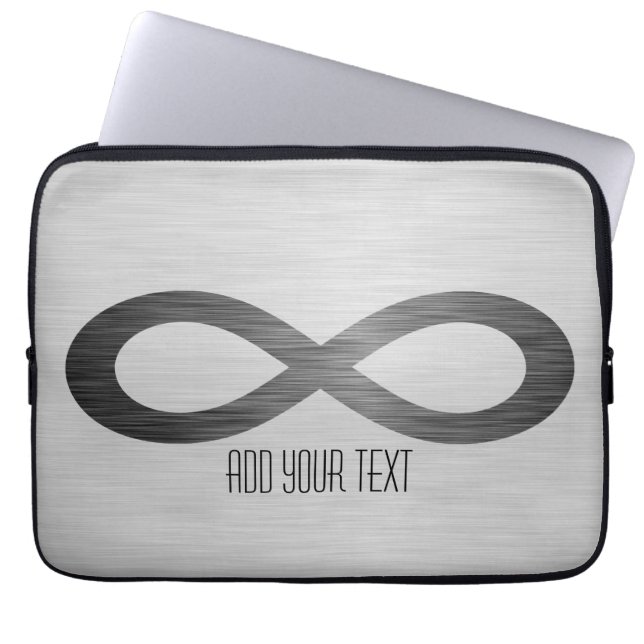 Infinity symbool op Faux-metaal textuur door STayl Laptop Sleeve (Voorkant)