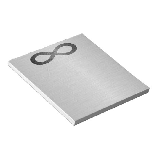 Infinity symbool op Faux-metaal textuur door STayl Notitieblok (Schuin)