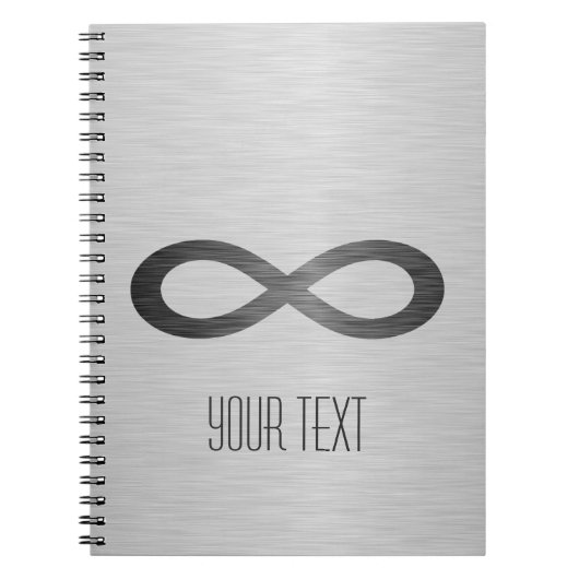 Infinity symbool op Faux-metaal textuur door STayl Notitieboek (Voorkant)