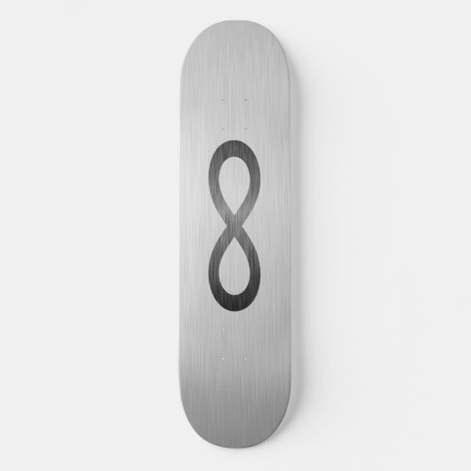 Infinity symbool op Faux-metaal textuur door STayl Persoonlijk Skateboard (Voorkant)