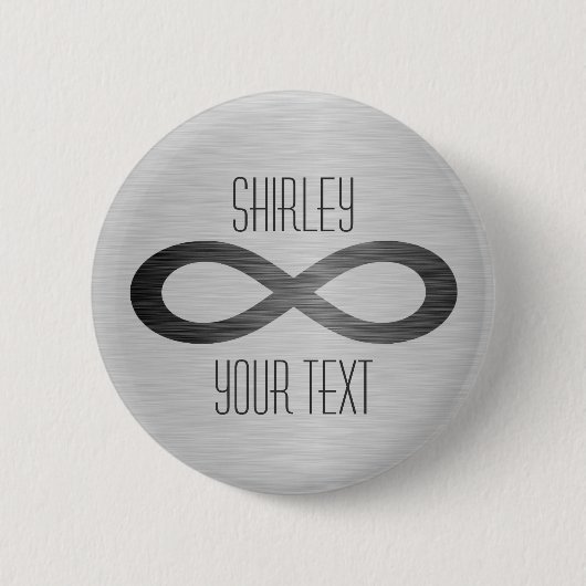 Infinity symbool op Faux-metaal textuur door STayl Ronde Button 5,7 Cm (Voorkant)