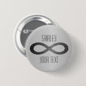 Infinity symbool op Faux-metaal textuur door STayl Ronde Button 5,7 Cm (Voorkant /achterkant)