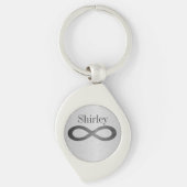 Infinity symbool op Faux-metaal textuur door STayl Sleutelhanger (Voorkant)