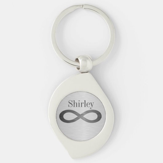Infinity symbool op Faux-metaal textuur door STayl Sleutelhanger (Voorkant)