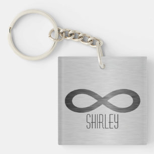 Infinity symbool op Faux-metaal textuur door STayl Sleutelhanger