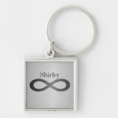 Infinity symbool op Faux-metaal textuur door STayl Sleutelhanger (Voorkant)