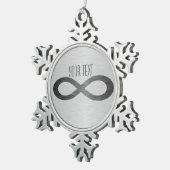Infinity symbool op Faux-metaal textuur door STayl Tin Sneeuwvlok Ornament (Rechts)