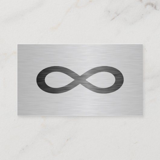 Infinity symbool op Faux-metaal textuur door STayl Visitekaartje (Achterkant)