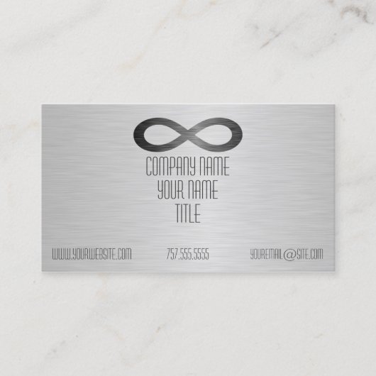 Infinity symbool op Faux-metaal textuur door STayl Visitekaartje (Voorkant)