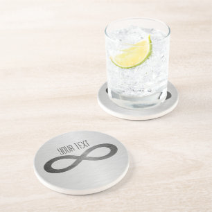 Infinity symbool op Faux-metaal textuur door STayl Zandsteen Onderzetter