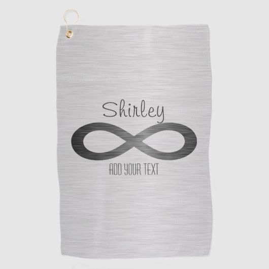 Infinity symbool op Faux Metal Texture by STaylor Golfhanddoek (Voorkant)