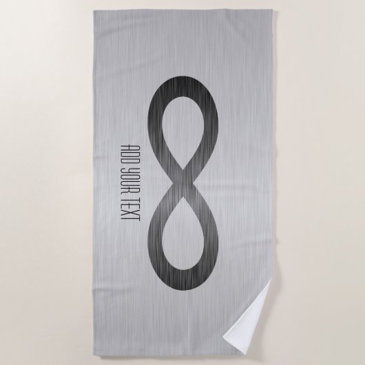 Infinity symbool op Faux Metal Texture by STaylor Strandlaken (Voorkant)