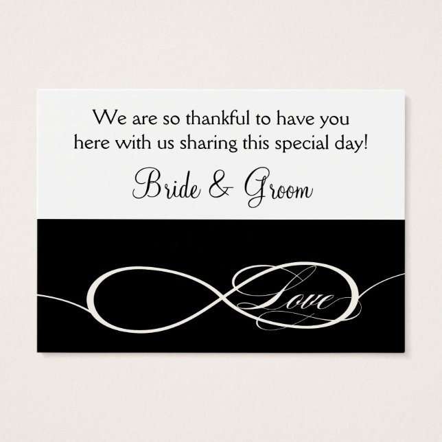 Infinity Symbool Sign Infinite Love Favor cadeau L Visitekaartje (Achterkant)