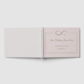 Infinity Symbool Stoffig Roze Grijs Goud Trouwen Gastenboek (Volledig)