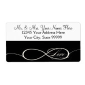 Infinity Symbool Teken Oneindige Liefde Trouwadres Etiket (Voorkant)