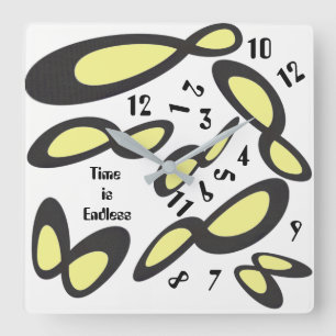 Infinity symbool - Tijd is eindeloos Vierkante Klok