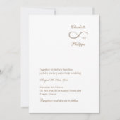 Infinity Symbool White Grey Gold Elegant Wedding Kaart (Voorkant)