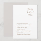 Infinity Symbool White Grey Gold Elegant Wedding Kaart (Voorkant / Achterkant)