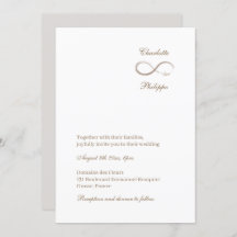 Infinity Symbool White Grey Gold Elegant Wedding