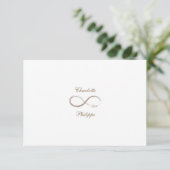 Infinity symbool White Grey Gold Wedding RSVP Kaart (Staand voorkant)