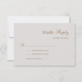 Infinity symbool White Grey Gold Wedding RSVP Kaart (Achterkant)