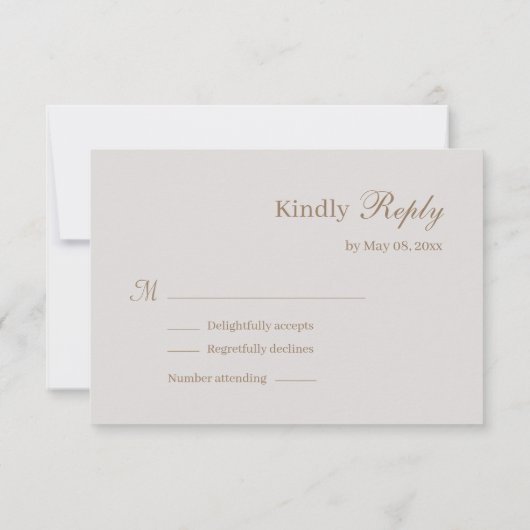 Infinity symbool White Grey Gold Wedding RSVP Kaart (Achterkant)