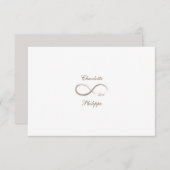 Infinity symbool White Grey Gold Wedding RSVP Kaart (Voorkant / Achterkant)