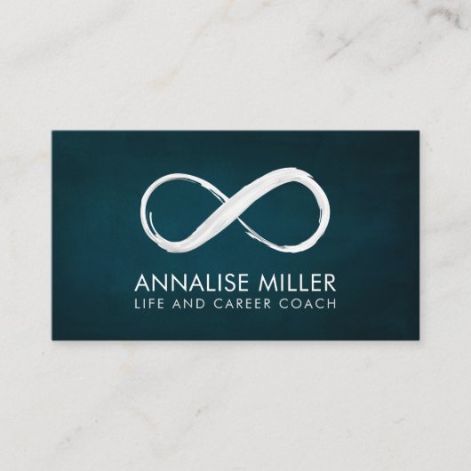 Infinity symbool - White Paint strokes Business Ca Visitekaartje (Voorkant)