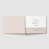 Infinity Symbool White Rose minimalistische bruilo Gastenboek (Volledig)