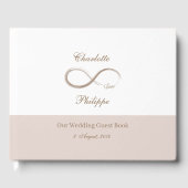 Infinity Symbool White Rose minimalistische bruilo Gastenboek (Voorkant)