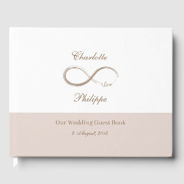 Infinity Symbool White Rose minimalistische bruilo Gastenboek