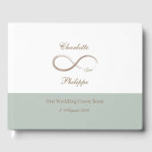 Infinity Symbool White Sage minimalistische Weddin Gastenboek (Voorkant)