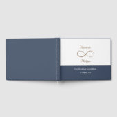 Infinity Symbool Wit Blauw minimalistische Wedding Gastenboek (Volledig)