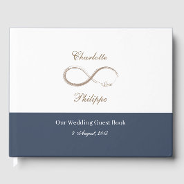 Infinity Symbool Wit Blauw minimalistische Wedding Gastenboek